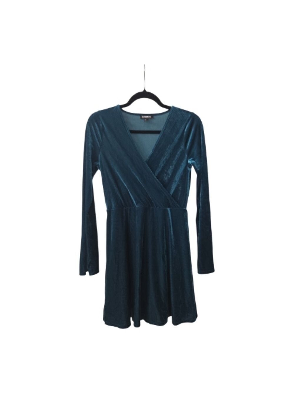 Express Green Velvet Long Sleeve Mini Dress Small